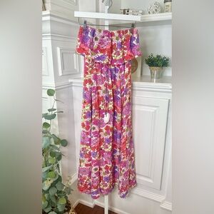 Japna Women’s Floral Ruffle Off-Shoulder Maxi Dress Size Small